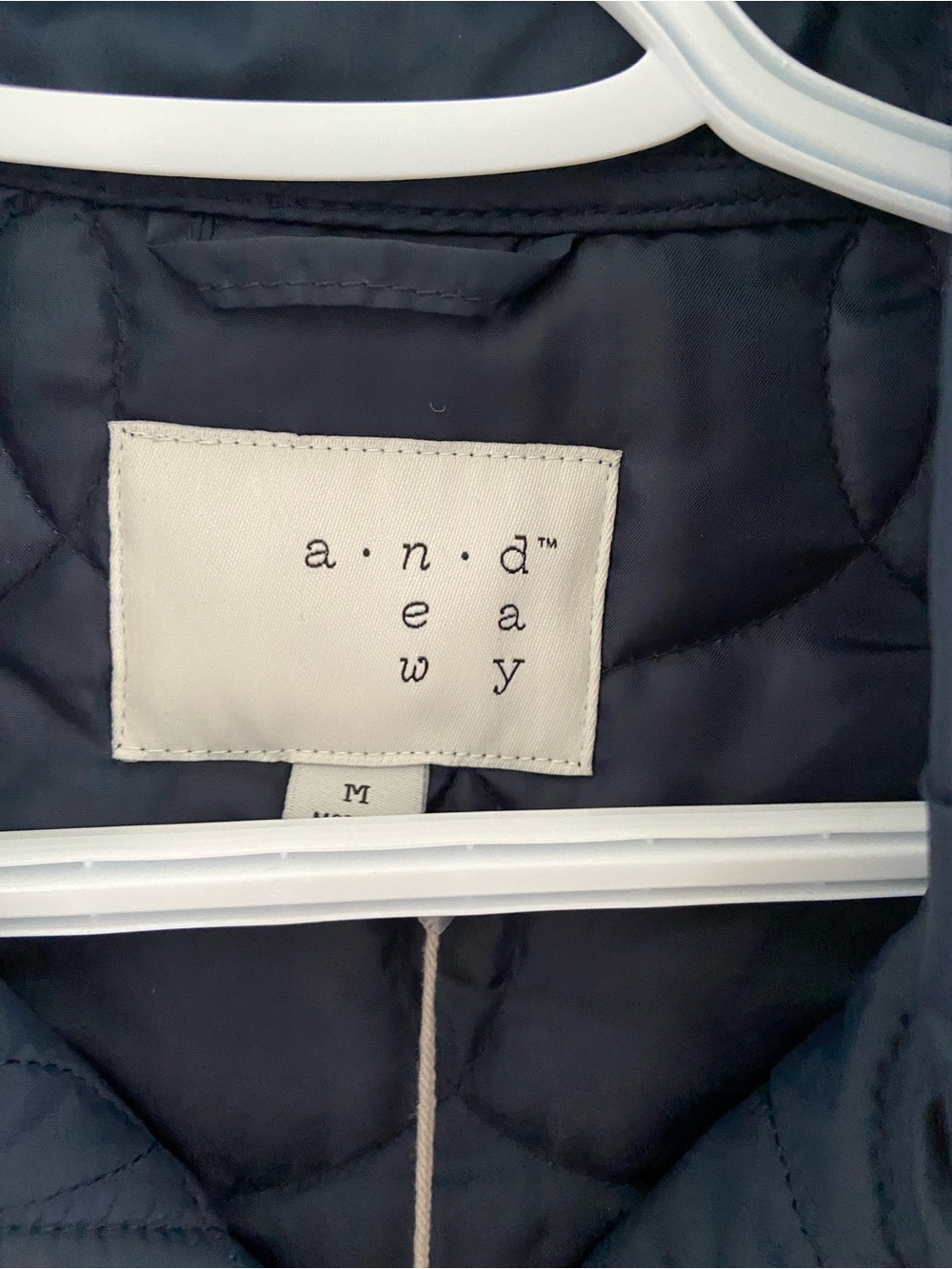 a new day Navy Quilted Circle-Pattern Puffer Jacket